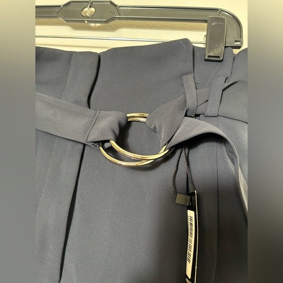 NEW! Express Ankle High Rise Pants Women’s 6 Navy Blue Office Preppy Pleated - Picture 4 of 11